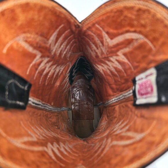 Vintage Nocona Exotic Black Teju Lizard Cowboy Boots Mens 10D Western Reptile - Picture 6 of 15